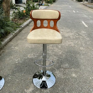 Ghế quầy bar ruby lưng gỗ