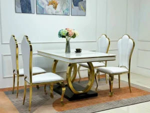 Set Bàn Ăn 4 Ghế Mặt Đá Nhập Khẩu