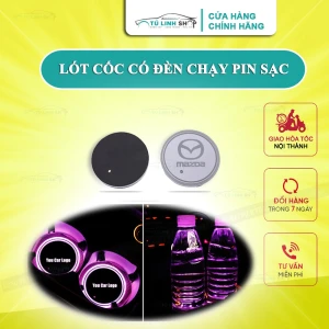 01 Lót cốc có đèn LED nhiều màu, full logo các hãng xe