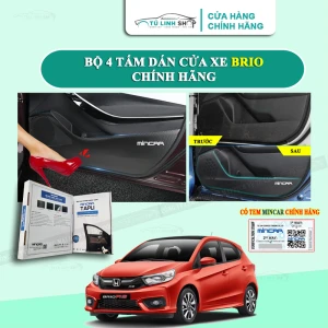 Bộ 4 Tấm dán Tapli xe BRIO chống trầy xước cửa xe, chống xước tapi cửa ô tô bằng Carbon Air Fiber cao cấp