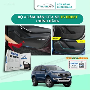 Bộ 4 Tấm dán Tapli xe EVEREST chống trầy xước cửa xe, chống xước tapi cửa ô tô bằng Carbon Air Fiber cao cấp