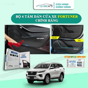 Bộ 4 Tấm dán Tapli xe FORTUNER chống trầy xước cửa xe, chống xước tapi cửa ô tô bằng Carbon Air Fiber cao cấp