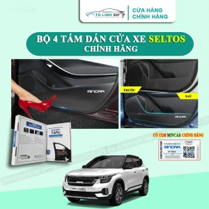 Bộ 4 Tấm dán Tapli xe SELTOS chống trầy xước cửa xe, chống xước tapi cửa ô tô bằng Carbon Air Fiber cao cấp