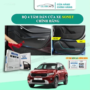 Bộ 4 Tấm dán Tapli xe SONET chống trầy xước cửa xe, chống xước tapi cửa ô tô bằng Carbon Air Fiber cao cấp