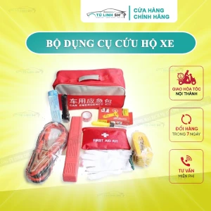 Bộ dụng cụ cứu hộ cho ô tô đầy đủ dụng cụ cần thiết, túi gọn gàng cất trên xe