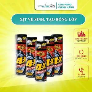 Chai xịt vệ sinh tạo độ bóng và đen lốp xe ô tô 4-X Tire Cleaner - SOFT99 (JAPAN)