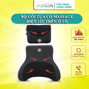 Gối tựa ô tô bằng Cao Su Non Có Massage Chạy điện 12v trên ô tô và văn phòng