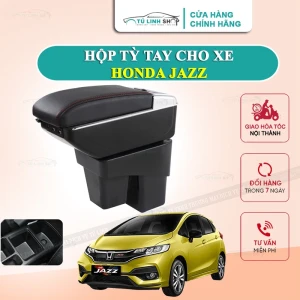 Hộp tỳ tay xe HONDA JAZZ cao cấp tích hợp cổng sạc USB - Bảo hành 12 tháng