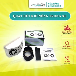 Quạt ô tô hút khí nóng, chạy năng lượng mặt trời, có pin sạc