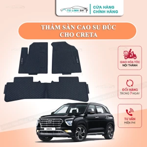 Thảm lót sàn Creta bằng cao su đúc cao cấp, không mùi, chuẩn form, dễ lau chùi.