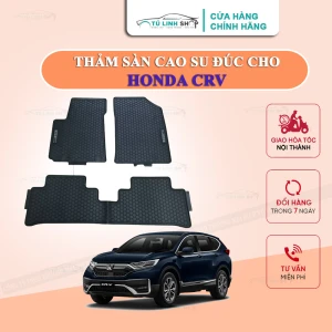 Thảm lót sàn CRV bằng cao su đúc cao cấp, không mùi, chuẩn form, dễ lau chùi.