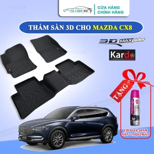Thảm lót sàn Mazda CX8 bằng khuôn đúc hãng Kardo hoặc 3D MAXpider KAGU, Chất liệu TPV
