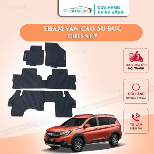 Thảm lót sàn XL7 bằng cao su đúc cao cấp, không mùi, chuẩn form, dễ lau chùi.