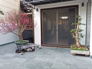 Cửa lưới chống muỗi dạng xếp 2 cánh màu Cafe DX 11 - Giàn Phơi Hòa Phát