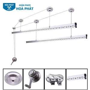 Giàn Phơi Hòa Phát KS 990 Giá Rẻ, Chịu Tải 55Kg, Gắn Trần