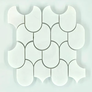 Fin Pure White Marble Mosaic