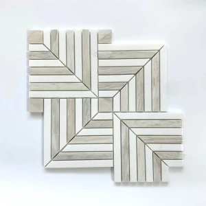 Square Arrow Beige Gạch Mosaic Marble