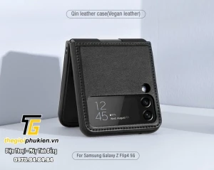 Bao da chính hãng Nillkin Qin Vegan cho Samsung Galaxy Z Flip5 5G