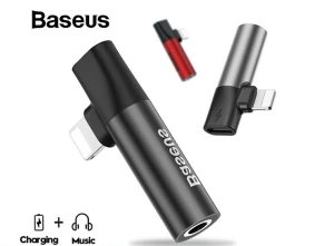 Bộ chuyển cổng Lightning sang Audio 3.5mm Lightning cho iPhone chính hãng Baseus L43(Vừa sạc pin vừa nghe nhạc)