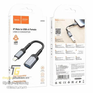 Cáp chuyển đổi OTG HOCO UA24 chân iPhone Lightning sang cổng USB 3.0 có hỗ trợ sạc