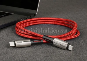 Cáp sạc nhanh và truyền dữ liệu 2 đầu chân Type C chính hãng Baseus Water Drop-Shaped Lamp dài 2m