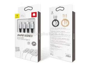 Cáp sạc nhanh và truyền dữ liệu tốc độ cao Baseus tích hợp 3 đầu kết nối (Type C to Type C / Android / iPhone)