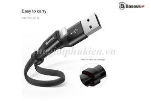 Cáp sạc và truyền dữ liệu Baseus Lightning Portable 23cm (2A, Sạc nhanh, Siêu ngắn, Siêu bền)
