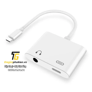 Jack chuyển đổi tai nghe chân Type-C sang 3.5mm kèm cổng sạc Type-C