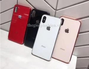 Ốp lưng chống sốc iPhone X lưng kính viền màu TPU dẻo