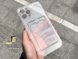 Ốp lưng dẻo trong suốt chống sốc iPhone 12 Pro Max có ngăn cài thẻ