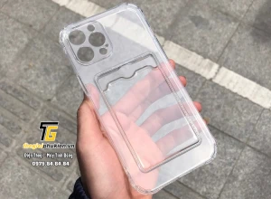 Ốp lưng dẻo trong suốt chống sốc iPhone 14 Pro có ngăn cài thẻ