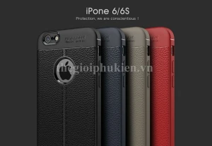 Ốp lưng iPhone 6 Plus, 6S Plus silicon giả da, chống sốc Auto Focus