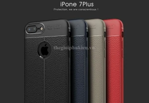 Ốp lưng iPhone 7 Plus silicon giả da, chống sốc Auto Focus