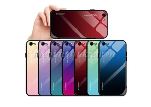 Ốp lưng kính màu Gradient viền dẻo cho iPhone 6 Plus, iPhone 6s Plus