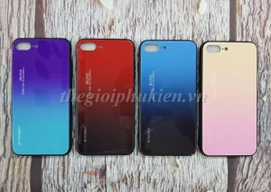 Ốp lưng kính màu Gradient viền dẻo cho iPhone 8 Plus