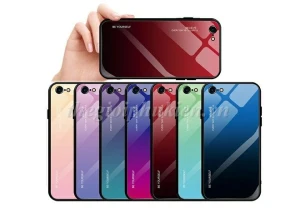Ốp lưng kính màu Gradient viền dẻo cho iPhone 8