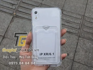 Ốp lưng trong suốt có ngăn cài thẻ cho iPhone XR dẻo chống sốc