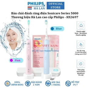 Bàn chải đánh răng điện Philips Sonicare Series 5200. Thương hiệu Hà Lan cao cấp Philips - HX3697