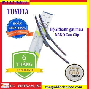 Bộ 2 thanh gạt nước mưa ô tô Nano Mềm cao cấp dành cho hãng xe Toyota: Camry-Altis-Yaris-Fortuner-Vios-Hilux-Innova-Land Cruiser-Avalon-Previa