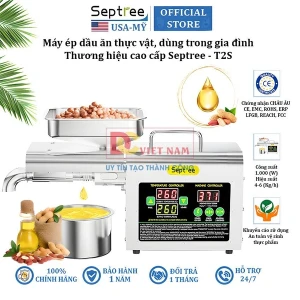Máy ép dầu ăn thực vật chuyên dụng, dùng trong gia đình. Thương hiệu cao cấp Septree - T2S