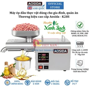 Máy ép dầu thực vật dùng cho gia đình, quán ăn. Thương hiệu cao cấp Aosida - K28S