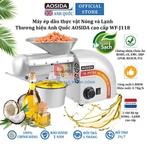 Máy ép dầu thực vật Nóng và Lạnh, dùng trong gia đình hoặc nhà hàng. Thương hiệu AOSIDA cao cấp WF-J118
