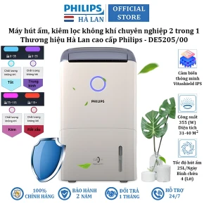 Máy hút ẩm, kiêm lọc không khí chuyên nghiệp 2 trong 1. Thương hiệu Hà Lan cao cấp Philips