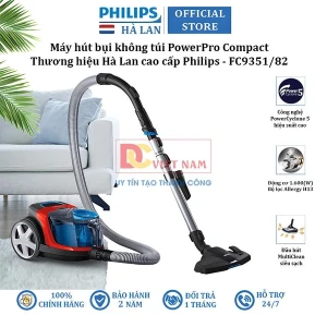 Máy hút bụi không túi PowerPro Compact. Thương hiệu Hà Lan cao cấp Philips - FC9351/82