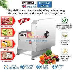 Máy thái lát rau củ quả và thịt đông lạnh tự động. Thương hiệu Anh Quốc cao cấp AOSIDA QP-D003