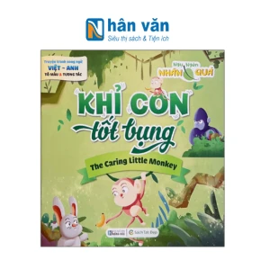 Truyện Tranh Song Ngữ Anh-Việt - Tô Màu Tương Tác - Ngụ Ngôn Nhân Quả - Khỉ Con Tốt Bụng