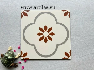 Gạch bông hoa văn đỏ
