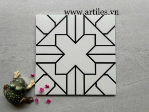 Gạch bông hoa văn trắng đen