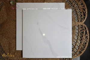 Gạch bóng kiếng 80x80 vân Marble trắng khói P010