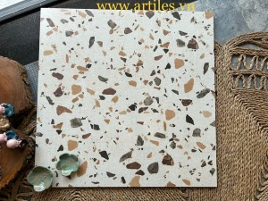 Gạch giả đá mài terrazzo màu cam màu nâu Art6060 -Ter48